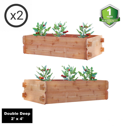 'PICKUP ONLY' SET OF 2 Timberlane Gardens Easy Raised Garden Bed Kits. Double Deep. Select Cedar. Mortise & Tenon. 2' W x 4' L