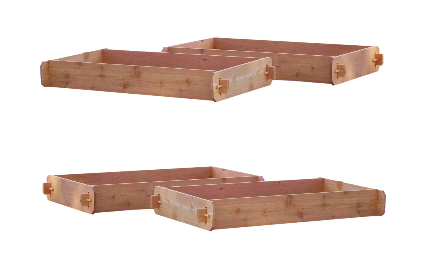 'B-STOCK' SET OF 2 Timberlane Gardens Easy Raised Garden Bed Kits. Double Deep. Select Cedar. Mortise & Tenon. 2' W x 4' L