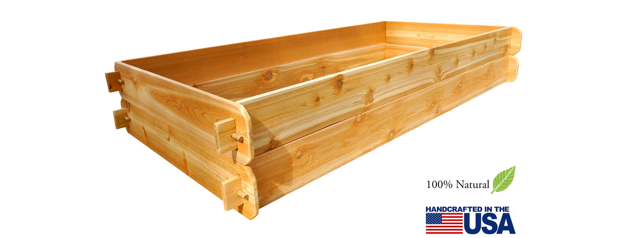 Made in the USA natural organic gardening raised garden beds.