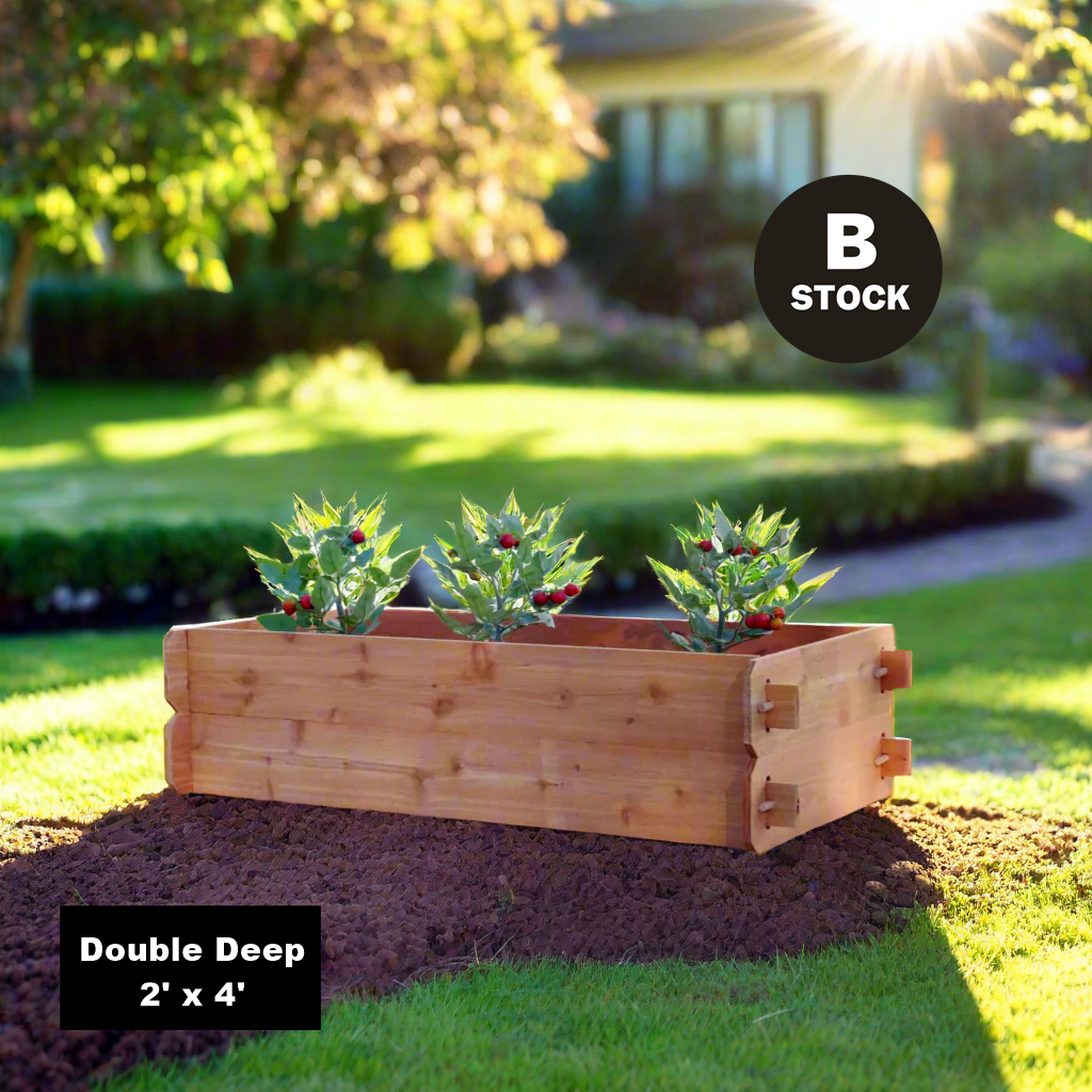 'B-STOCK' Timberlane Gardens Raised Garden Bed Kit Double Deep (Two 2x4) Select Cedar