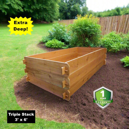'PICKUP ONLY' Timberlane Gardens Raised Garden Bed Kit Triple 3x6 Extra Deep Raised Garden Bed Kit