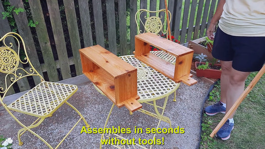 2 Tier Vertical Garden Leaning Ladder Planter Boxes for Outdoor Patios, Balconies, Porches, Decks and More.