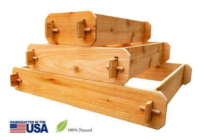 'B-STOCK' Raised Garden Bed Kit 3 Tiered Pyramid (1x3 2x3 3x3) Select Cedar Elevated Planter