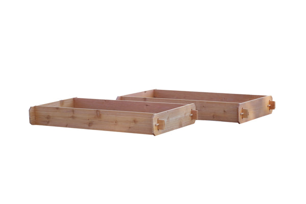 Timberlane Gardens double deep 2x4 raised garden bed used as two separate garden beds.