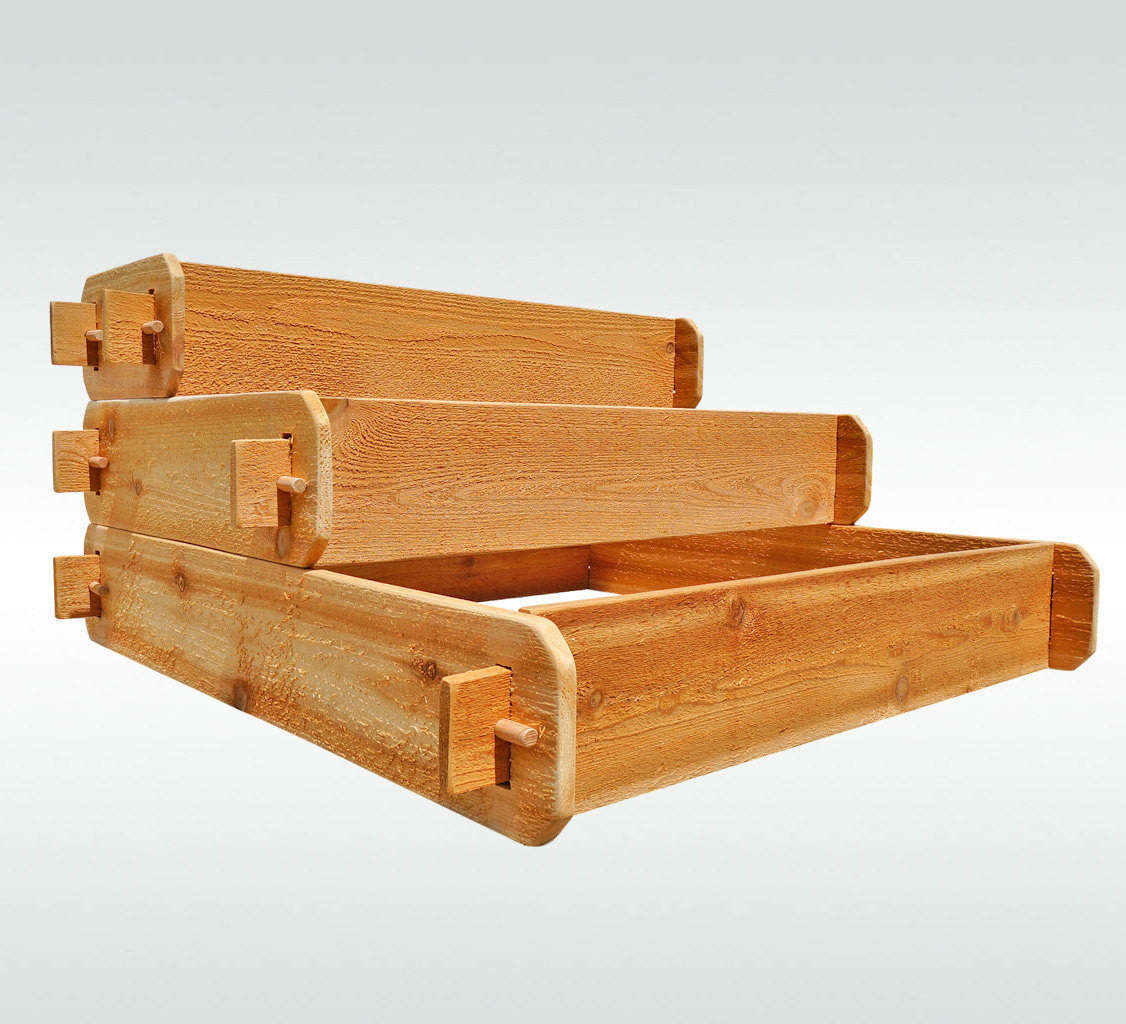 Timberlane Gardens Raised Garden Bed Kit 3 Tiered Pyramid (1x3 2x3 3x3) Western Red Cedar Elevated Planter - Timberlane Gardens
