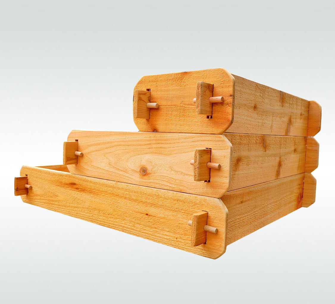 Timberlane Gardens Raised Garden Bed Kit 3 Tiered Pyramid (1x3 2x3 3x3) Western Red Cedar Elevated Planter - Timberlane Gardens