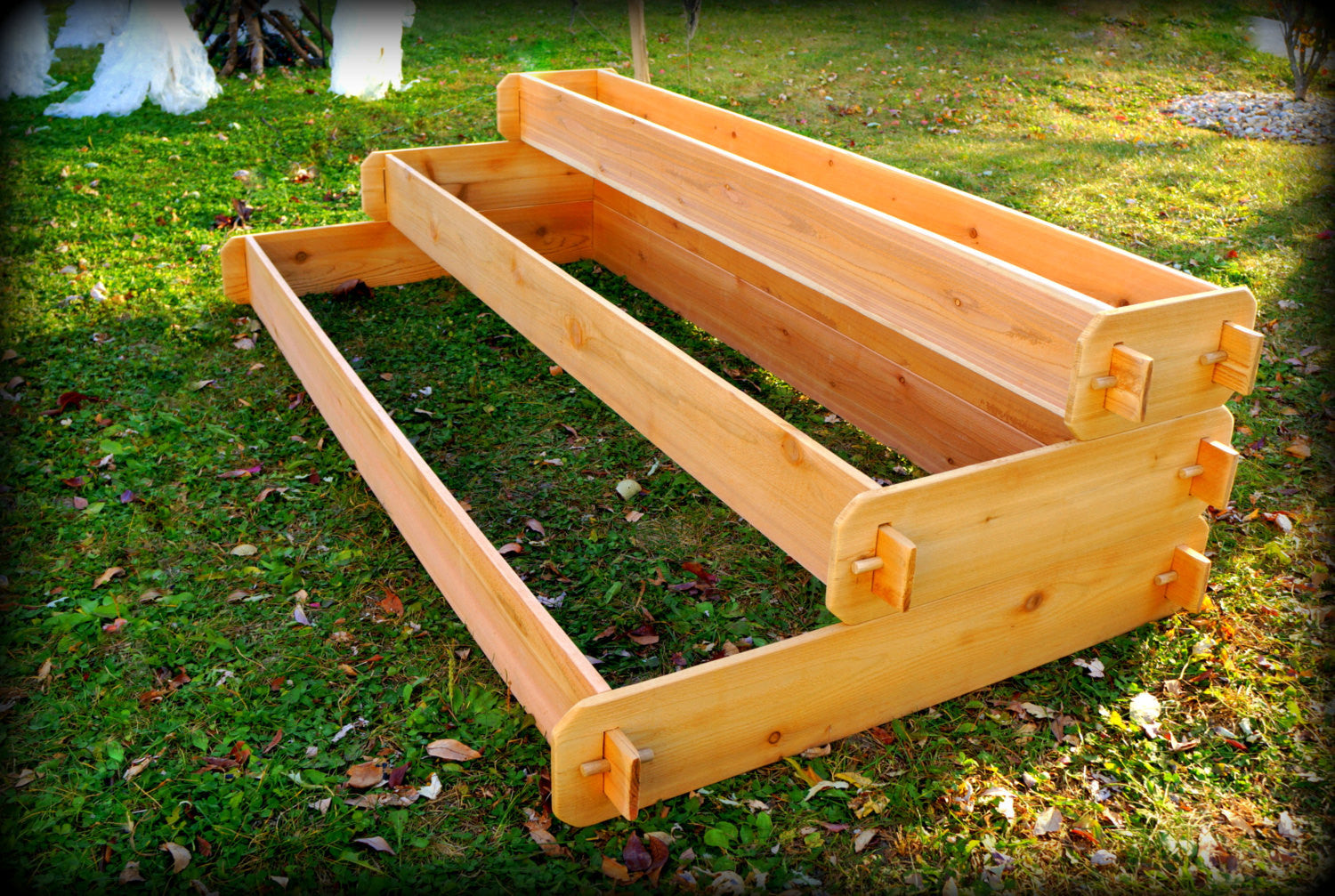 Timberlane Gardens Raised Garden Bed Kit Large 3 Tiered (1x6 2x6 3x6) Western Red Cedar Elevated Planter - Timberlane Gardens