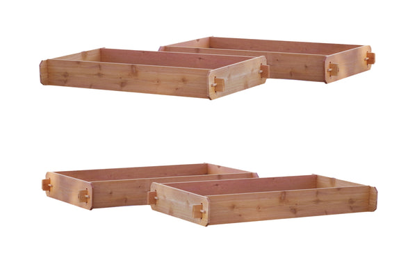SET OF 2 Timberlane Gardens Easy Raised Garden Bed Kits. Double Deep. Western Red Cedar. Mortise & Tenon. 2' W x 4' L
