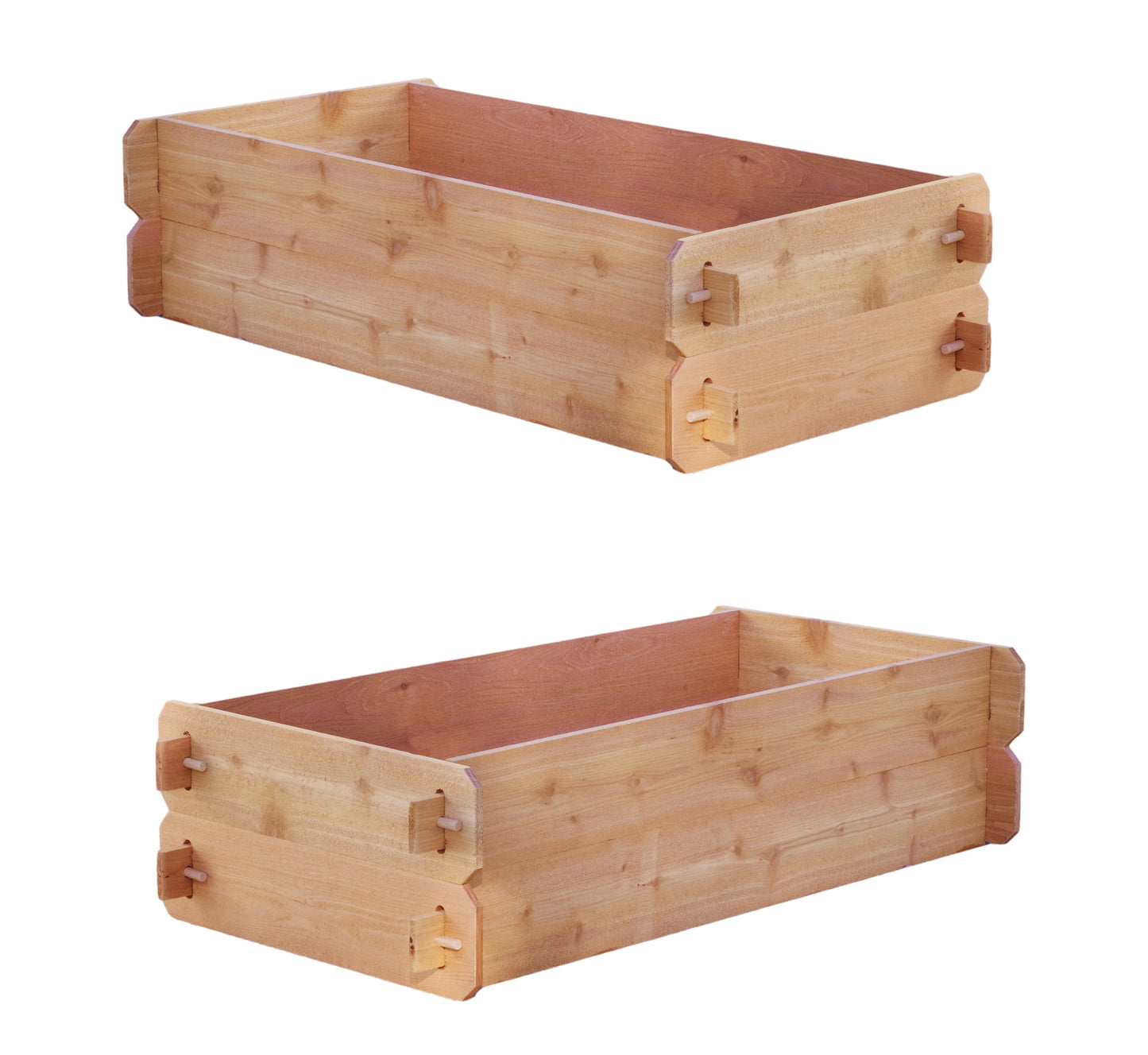 SET OF 2 Timberlane Gardens Easy Raised Garden Bed Kits. Double Deep. Select Cedar. Mortise & Tenon. 2' W x 4' L